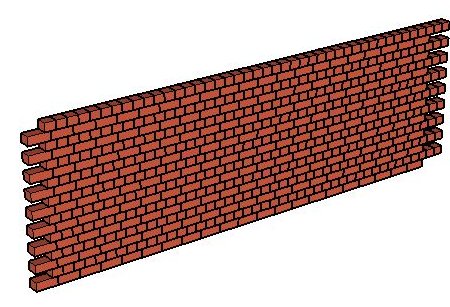 A graphic example of an English bond, accurate only in facade